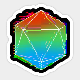 Glitch D20 Dice Sticker